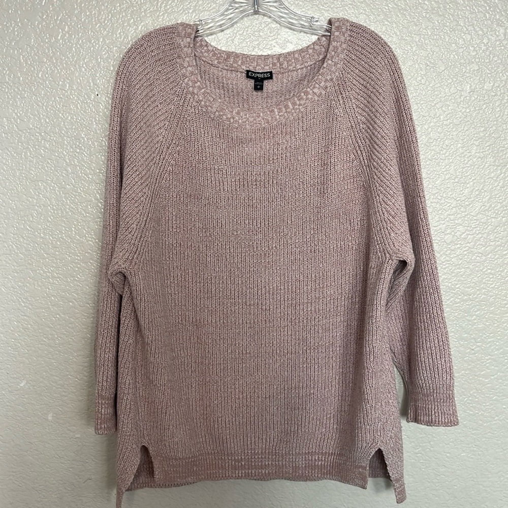 Express Pink Oversized Crewneck Sweater